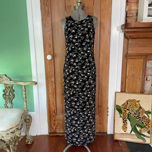 chinese dress ladies Kemi Black Cream Print Bolero Wrap Bodice Maxi Gown – Scarlett & Jo main image 0